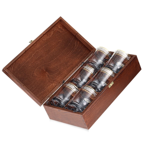 Przejdź do produktu Ekskluzywne szklanki do whisky ZŁOTO PLATYNA (2) 320 ml | 6 szt. | w skrzynce Szklanka.pl z GRAWEREM