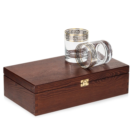 Przejdź do produktu Ekskluzywne szklanki do whisky ZŁOTO PLATYNA (2) 320 ml | 6 szt. | w skrzynce Szklanka.pl z GRAWEREM