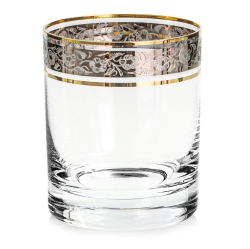 Ekskluzywne szklanki do whisky ZŁOTO PLATYNA (2) 320 ml | 6 szt. | w skrzynce Szklanka.pl z GRAWEREM