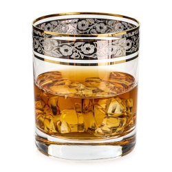 Ekskluzywne szklanki do whisky ZŁOTO PLATYNA (2) 320 ml | 6 szt. | w skrzynce Szklanka.pl z GRAWEREM