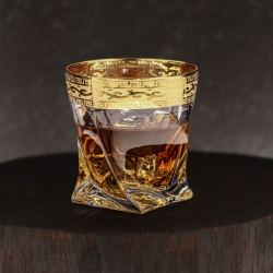 Ekskluzywna szklanka do whisky ZŁOTY ORNAMENT 340 ml | 1 szt. w pudełku Szklanka.pl