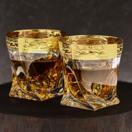 Przejdź do produktu Ekskluzywne szklanki do whisky ZŁOTY ORNAMENT 340 ml | 2 szt. w pudełku Szklanka.pl