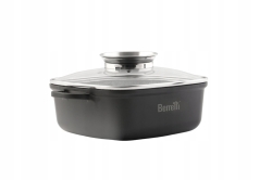 Berretti garnek kwadratowy 2,4L Granite z pokrywką BR-3520 20x20cm