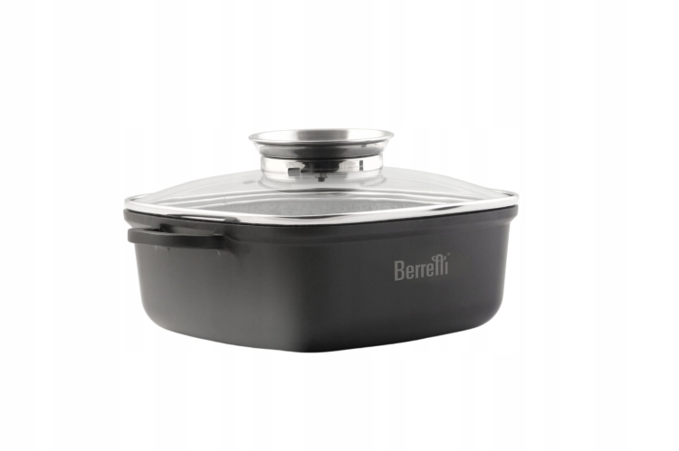 Berretti garnek kwadratowy 2,4L Granite z pokrywką BR-3520 20x20cm