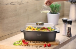 Berretti brytfanna garnek 5,5L Granite 32cm z pokrywką BR-2097 32x22cm