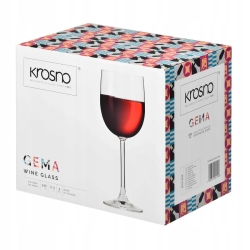 Klasyczne kieliszki do wina czerwonego białego wody KROSNO Gema 340ml 6szt