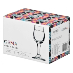 Klasyczne kieliszki do wódki na nóżce KROSNO Gema 25ml 6szt