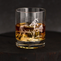 Szklanka do whisky "KONIE" 300 ml | 1 szt. | Horse glass w pudełku Szklanka.pl