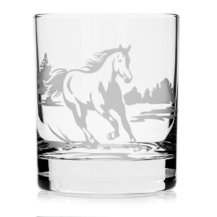 Szklanki do whisky "KONIE" 300 ml | 2 szt. | Horse glass w pudełku Szklanka.pl