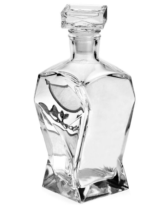 Ekskluzywna karafka dekoracyjna zdobiona szlachetnym kamieniem Karneol 750 ml