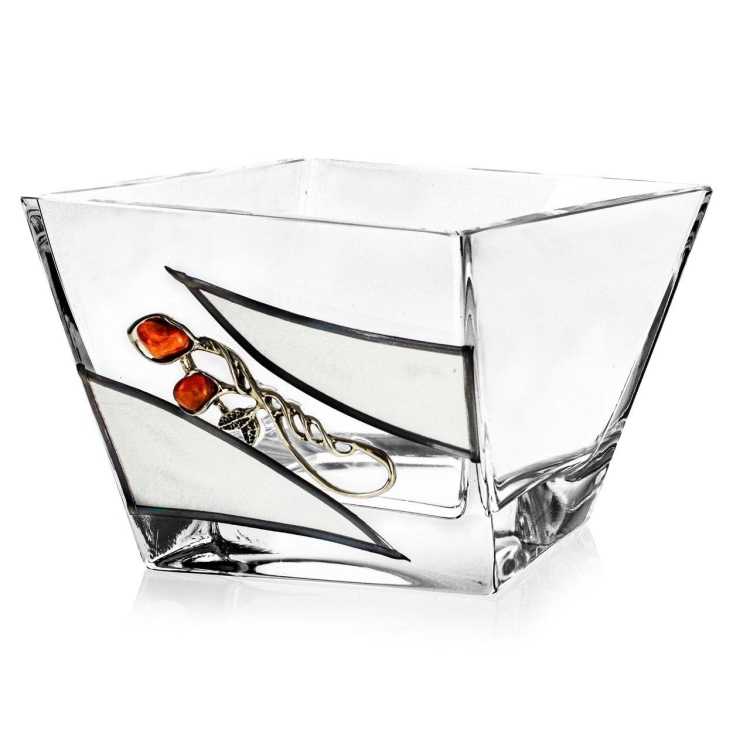 Ekskluzywny zestaw karafka salaterka szlachetny kamień Karneol 080