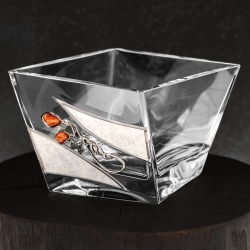 Ekskluzywny zestaw karafka salaterka szlachetny kamień Karneol 080