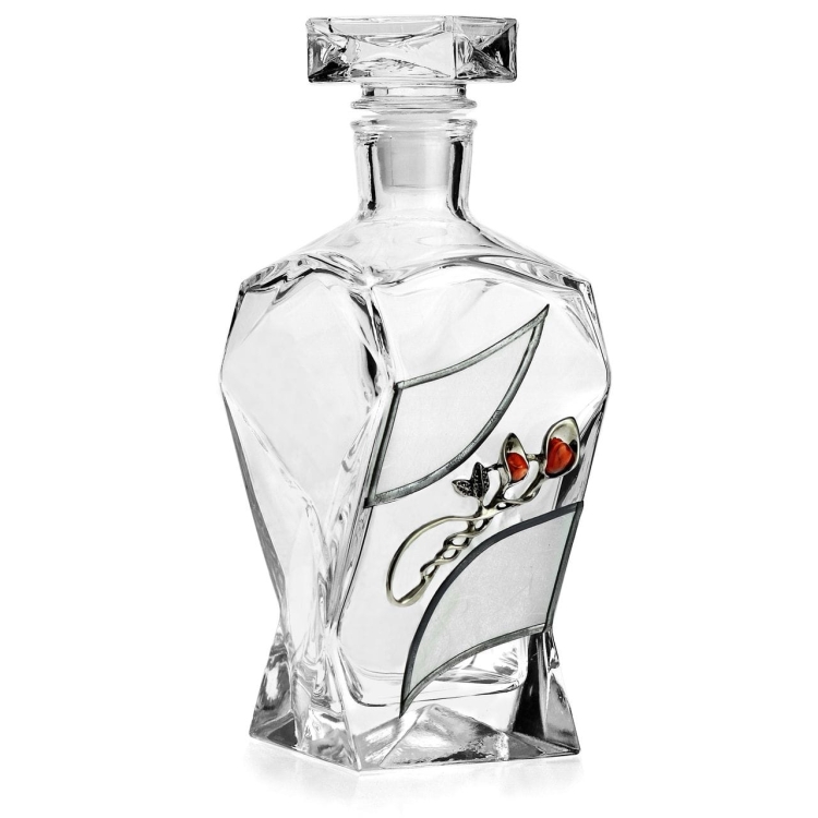 Ekskluzywny zestaw karafka salaterka szlachetny kamień Karneol 080