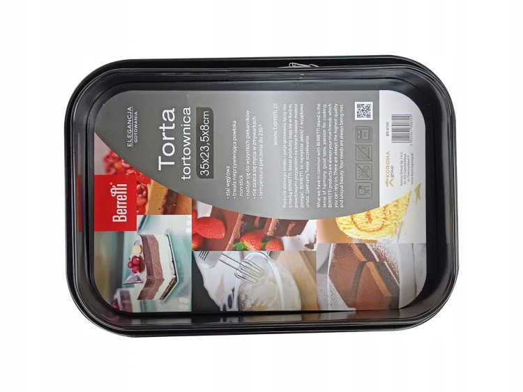 Forma tortownica blacha prostokątna do pieczenia Berretti 35x23,5cm BR-8709