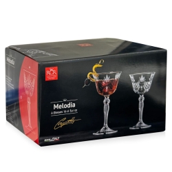 Kryształowe kieliszki do koktajli martini RCR Melodia Coupette 160ml 6szt