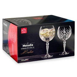 Kryształowe kieliszki do wody koktajlowe RCR Melodia Ballon 650ml 6szt