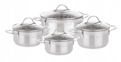 Berretti kpl garnków 8el. stal 18/10 indukcja gaz Breva BR-6385