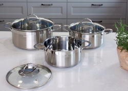 Berretti kpl garnków 8el. stal 18/10 indukcja gaz Breva BR-6385