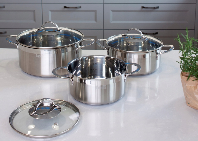 Berretti kpl garnków 8el. stal 18/10 indukcja gaz Breva BR-6385