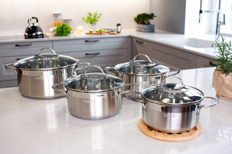 Berretti kpl garnków 8el. stal 18/10 indukcja gaz Breva BR-6385