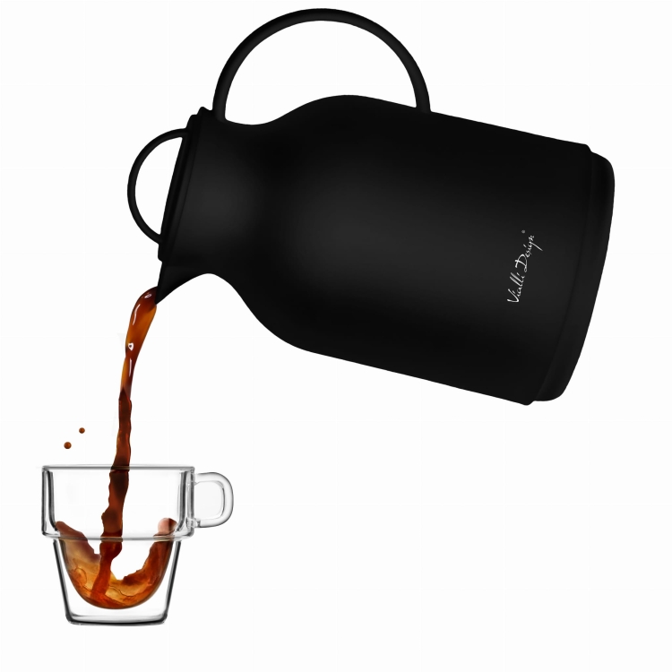 Dzbanek termos konferencyjny z wkładem szklanym Vialli Design AMO 1L CZARNY