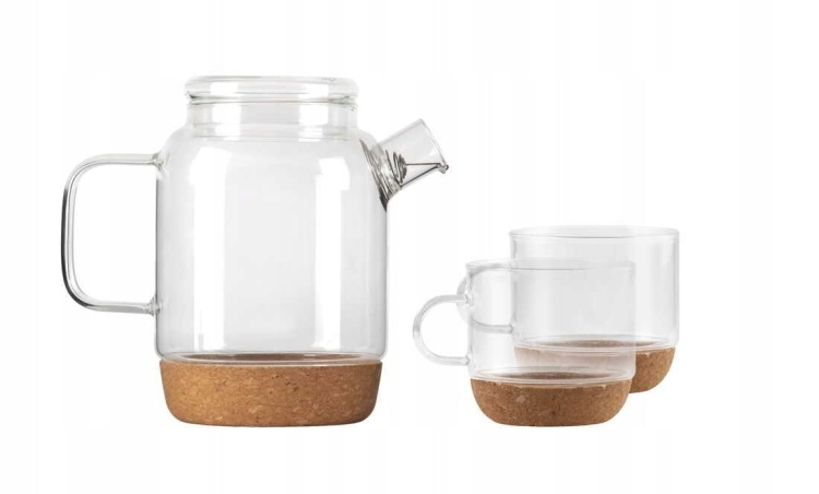 Zestaw do herbaty dzbanek 800ml + 2 szklanki Vialli Design VILAGIO