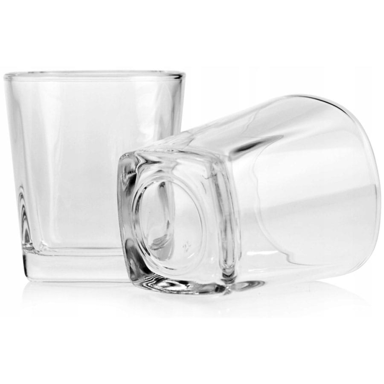 PAKIET 6 sztuk: szklanki reklamowe / firmowe z TWOIM logo firmy / grawerowane - Trend Glass kwadratowe 300ml