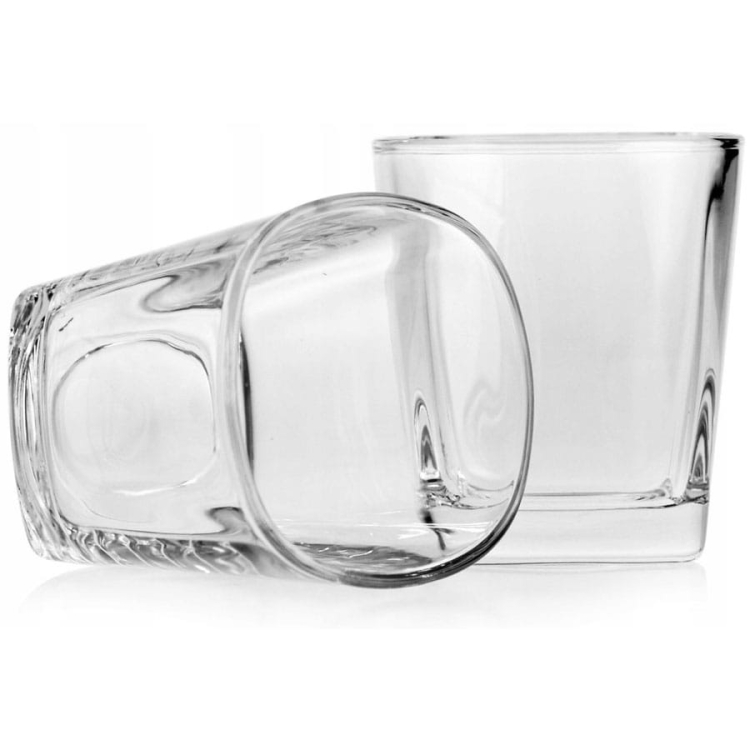PAKIET 6 sztuk: szklanki reklamowe / firmowe z TWOIM logo firmy / grawerowane - Trend Glass kwadratowe 300ml