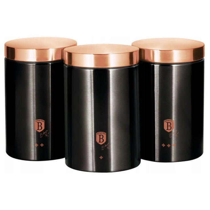 BerlingerHaus pojemniki kuchenne black rose BH1734