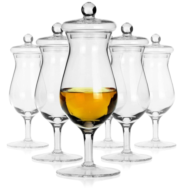 Degustacyjne kieliszki z pokrywką do whisky 100ml - 6 kompletów