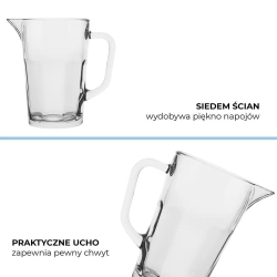 Solidny dzbanek z rączką do wody soku TG ALVA 1L