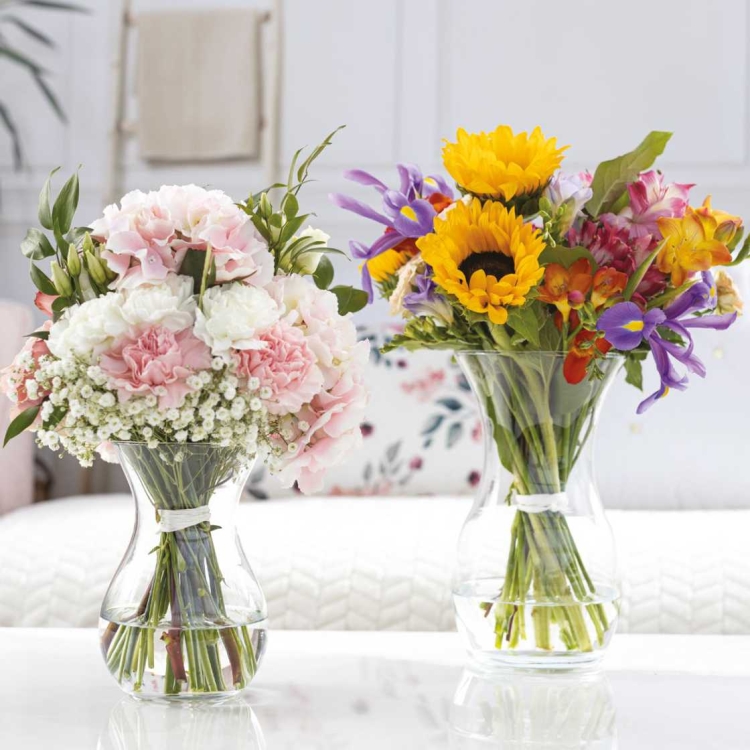 BEZBARWNY WAZON SZKLANY na kwiaty ozdoby 18cm ASTA