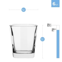 Kwadratowe szklanki do whisky Trend Glass 300ml 6szt