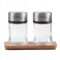 Komplet solniczka i pieprzniczka na podstawce Vialli Design SOHO