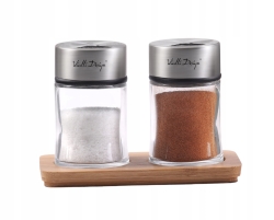 Komplet solniczka i pieprzniczka na podstawce Vialli Design SOHO