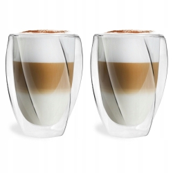 Szklanki termiczne do kawy latte Vialli Design Cristallo 300ml 2szt