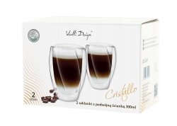 Szklanki termiczne do kawy latte Vialli Design Cristallo 300ml 2szt