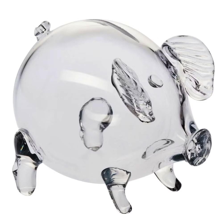 ŚWINKA skarbonka szklana KROSNO Glass - przeźroczysta