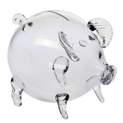 ŚWINKA skarbonka szklana KROSNO Glass DUŻA XL - przeźroczysta