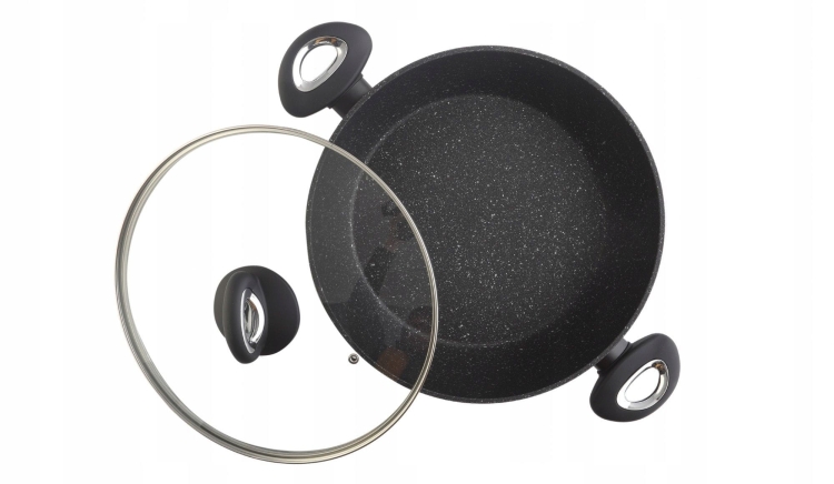 Garnek niski patelnia tradycyjna z pokrywką Berretti TIVANO 28cm BR-6675