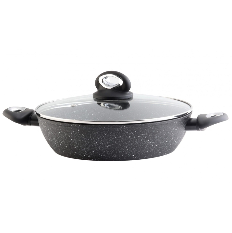 Garnek niski patelnia tradycyjna z pokrywką Berretti TIVANO 28cm BR-6675