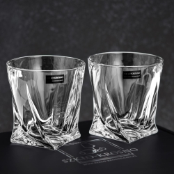 Szklanka do whisky Bohemia Quadro | 340ml | 2szt.
