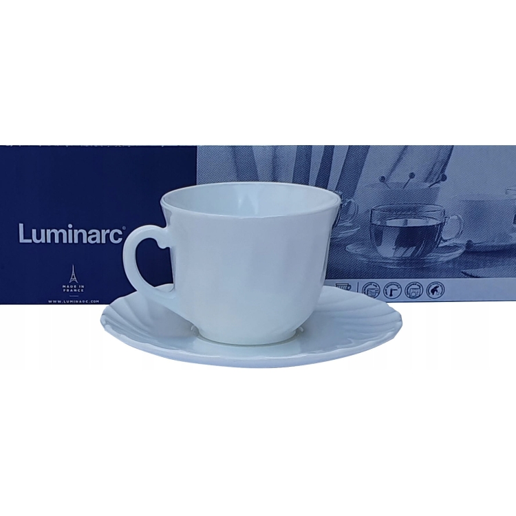 Zestaw komplet kawowy 4 filiżanki ze spodkami Luminarc Trianon 280ml