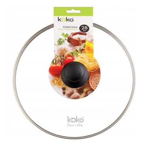 Pokrywka szklana żaroodporna do patelni i garnków KOKO 28cm