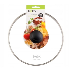 Pokrywka szklana żaroodporna do patelni i garnków KOKO 26cm