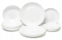Komplet obiadowy talerze Arcopal / Luminarc ZELIE Biały 18-el