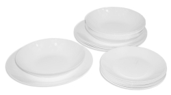 Komplet obiadowy talerze Arcopal / Luminarc ZELIE Biały 18-el