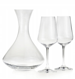 Komplet do wina wody karafka + kieliszki Bohemia Sandra 6+1