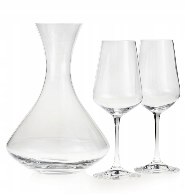 Komplet do wina wody karafka + kieliszki Bohemia Sandra 6+1