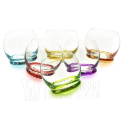 Kolorowe szklanki BUJAJĄCE SIĘ do whisky Bohemia CRAZY 390 ml